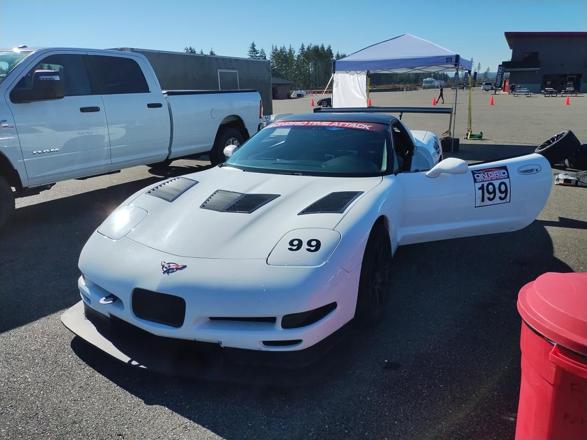 Shred Jesse's C5 Corvette at the ridge sporting OnGrid Time Attack windshield sticker